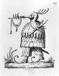 Potwór z „Les Songes Drolatiques de Pantagruel” Francois Rabelais (1494-1553) (ksylograf)